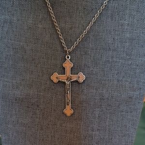 Elegant Gold and Silver Cross Necklace